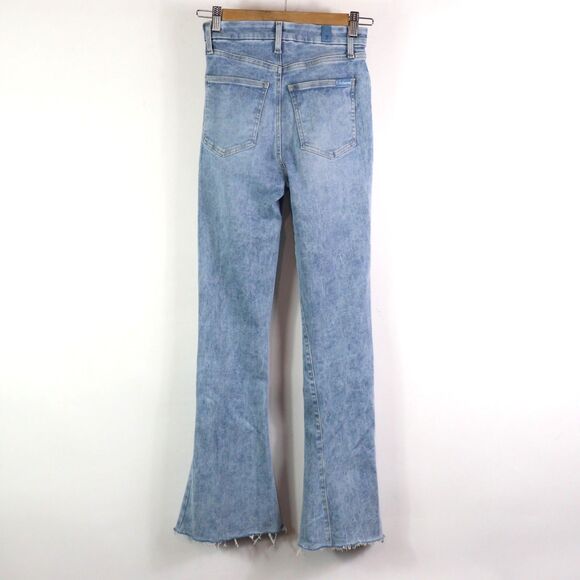 7 For All Mankind No Filter Ultra High Rise Skinny Flare raw hem jeans size 25 - Picture 4 of 10